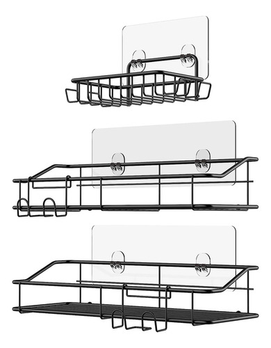 Cesta Baño Negro De Colgante Acero Inoxidable Con Jabonera