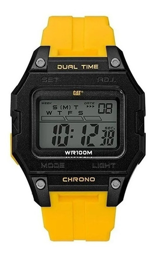 Reloj Digital Cuadrado Malla Caucho Caterpillar Of14727247