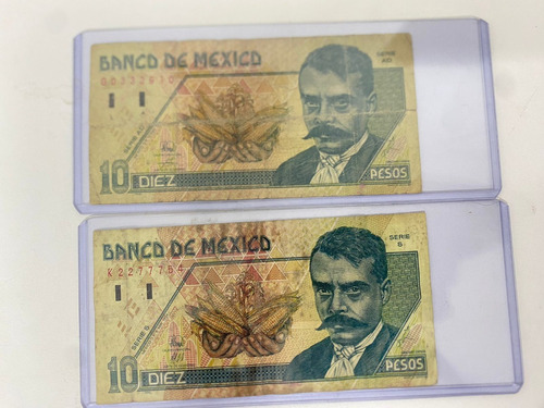 2 Billetes Coleccionables De $10 Pesos  Por $900