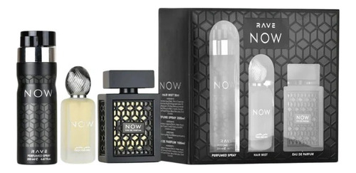 Set De Perfume Lattafa Now Rave De 3 Pz Para Hombre