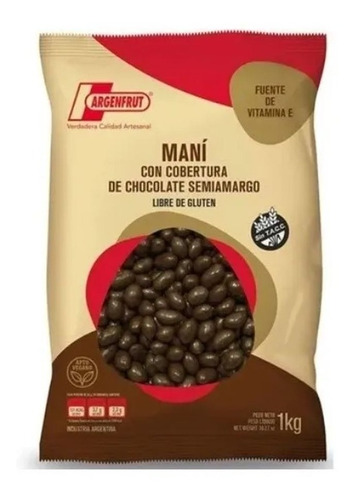 Mani Bañado En Chocolate Semi Amargo Argenfrut 150g Sin Tacc