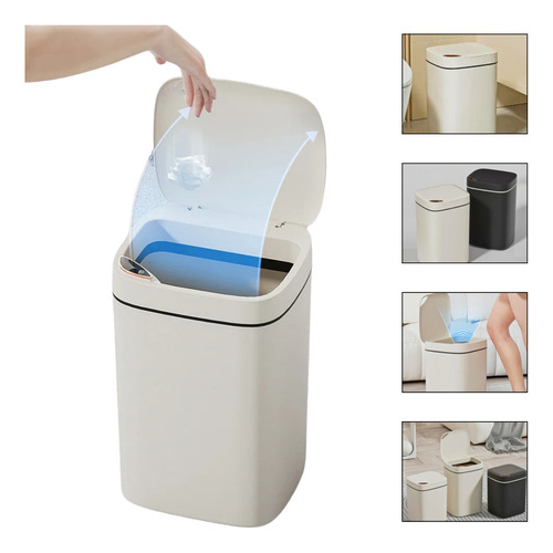 Lixeira Automática com Sensor inteligente 12L cor Branco bateria recarregável