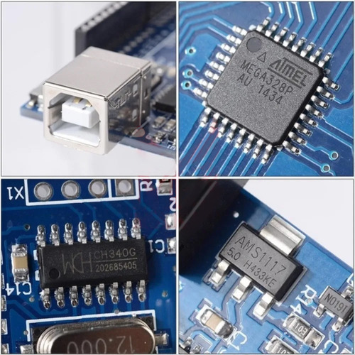 Placa Controladora Ch340 Uno R3, Placa Prueba 830,6 Fichas