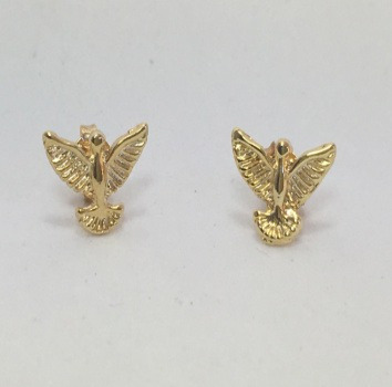 Brinco Espirito Santo Pequeno Folheado Dourado