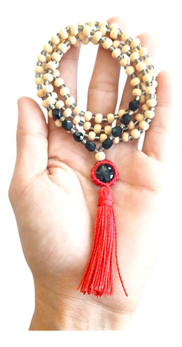 Japa Mala Rosario Tibetano Budista 108. Obsidiana