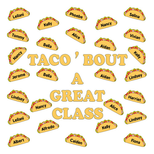 Taco' Bout A Great Class Cutout Con 48 Recortes De Taco, Rec