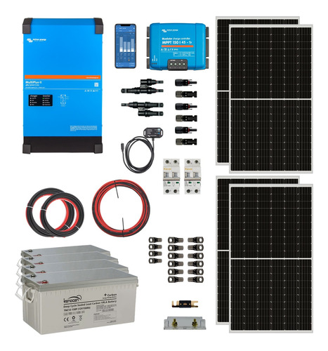 Kit Energia Solar Inversor Cargador 5kva 6,3kwh Día Victron