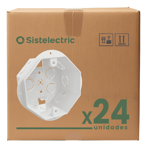 Caja Embutir Octogonal Chica 9x9cm Pvc Pack X24 Sistelectric
