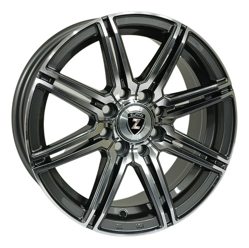 Jogo De Roda Liga Leve Zuma Wheels Aro 15 3264 Gsp 4x100/108 Cor Grafite Com Diamantado