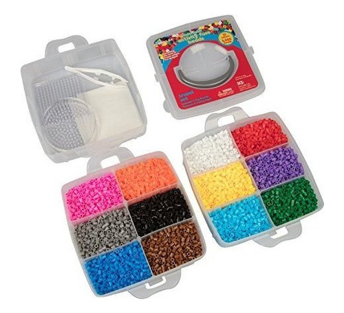 8000pc Fuse Bead Super Kit 12 Colores Pinzas Peg Boards Estu