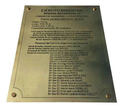 Imagen 3 de 5 de Placa Grabada En Bronce, Personalizada, Homenaje. 50x40cm