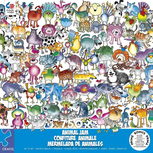 Ceco - Jam De Animales - Gatos Y Perros - Rompecabeza De 750