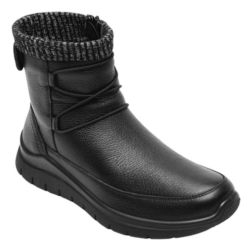 Botín Casual Flexi Con Zipper Cierre Interno Chic Piel