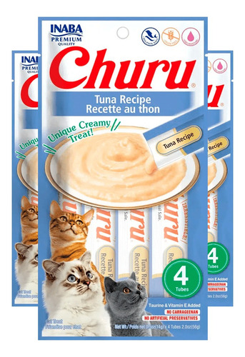 Snack Cremoso Para Gato Churu Sabor Atún 24 X 14gr