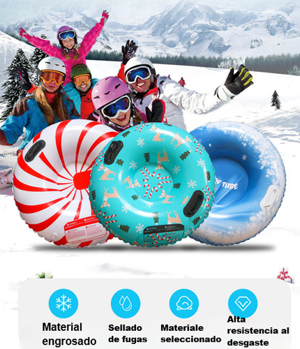 Trineo Tubo Inflable Nieve Esqui 85cm Con Asas Resistentes