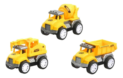 Juego Set Auto Camion Construccion A Friccion Para Niños X3