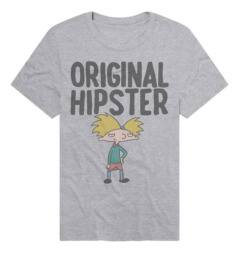 Hey Arnold Hipster Slim Fit, Unisex, Adulto, Triblend Heathe