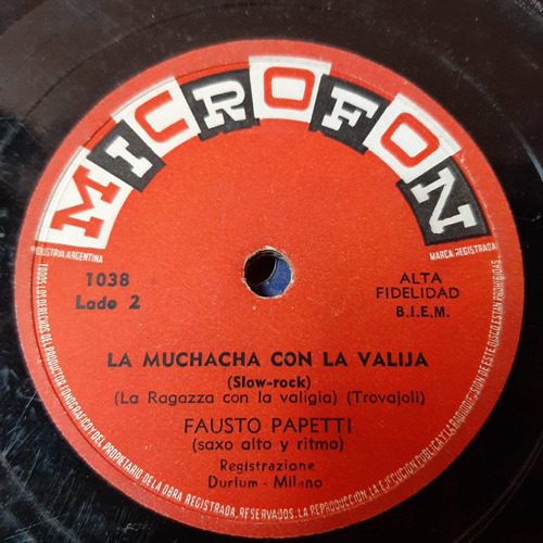 Sin Tapa Microsurco Fausto Papetti Saxo Alto Y Ritmo  Vm0
