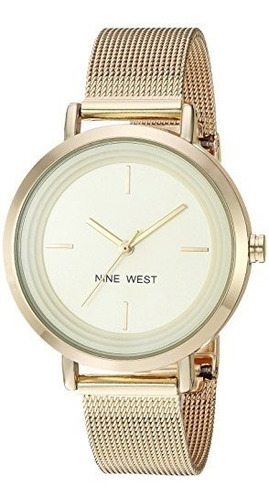 Reloj Nine West Womens Nw2146chgp Goldtone Mesh Bracelet