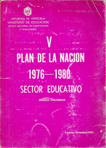 V Plan De La Nacion 76-80 Sector Educativo Resumen 