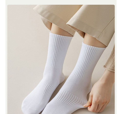 5 Pares De Calcetines Deportivos Largos De Algodón Transpira