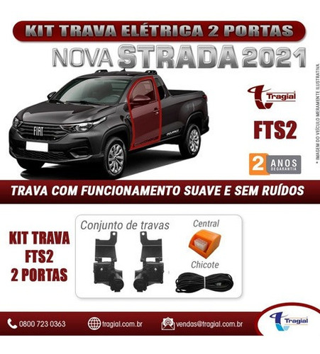 Imagem 2 de 4 de Kit Trava Elétrica Tragial Fts2 Mn Fiat Nova Strada 2 Portas