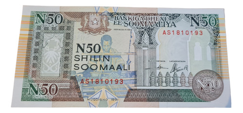 Billetes Mundiales : Somalia 50 Shillings Año 1991