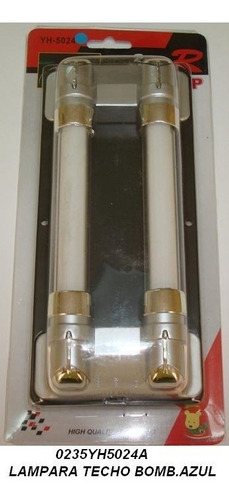 Lampara De Techo Rectangular De 2 Tubos Blanca Y Azul