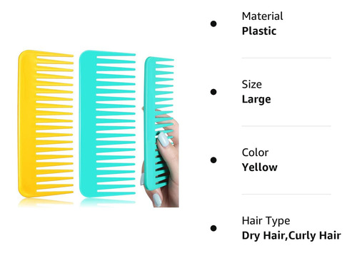 Large Hair Detangling Comb Wide Tooth Comb For Curly Hair Ah