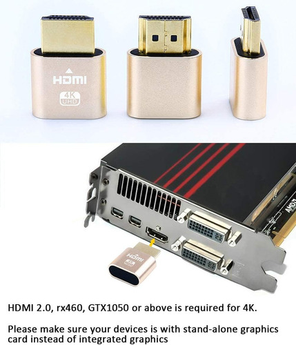 Emulador De Pantalla Dtech Hdmi Dummy Plug 4k Compatible ...