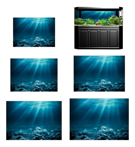 Etiqueta Engomada Fondo Pegatina Pecera Pared Acuario 3d
