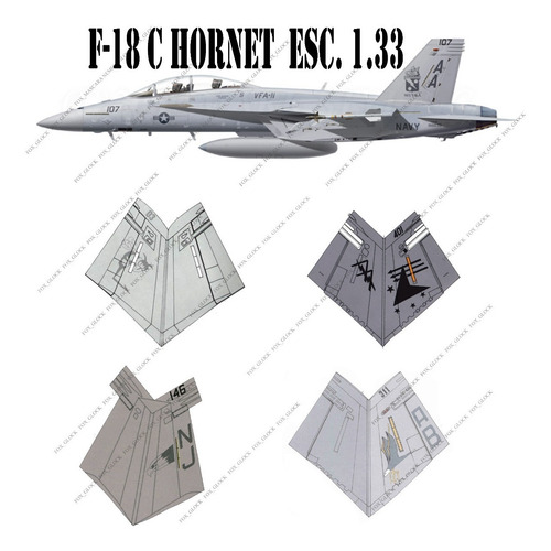 F 18 Hornet Papercraft 1.33 X 4