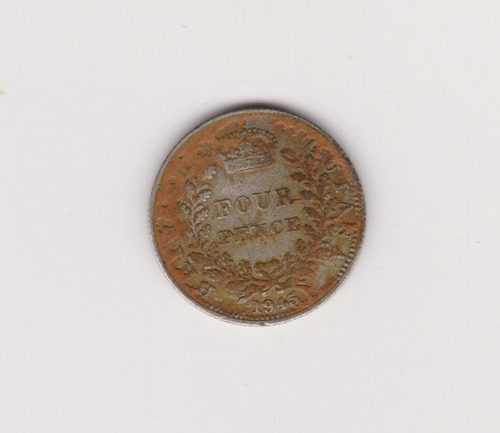 Moneda British Guiana 4 Pence Año 1945 Excl Sucia Inglaterra