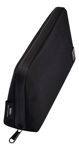 Wiwu Alpha Tech Pouch Bolso Para Cables Y Accesorios Color Negro Diseño De La Tela Liso