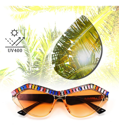 Feisedy Gafas De Sol De Moda Con Forma De Ojo De Gato Y Diam