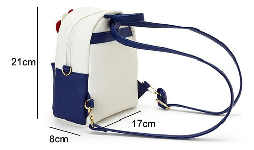 Bolso Mini Mochila Kawaii Hello Kitty Vinipiel Bordada Mujer