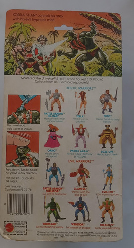 Cobra Khan 1983 Masters Of The Universe Mattel (Usado)