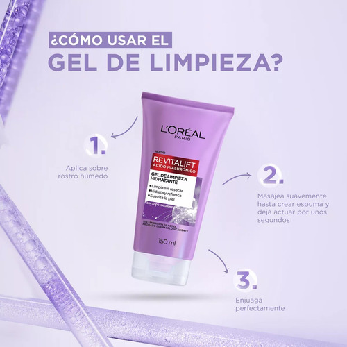 Kit L'oréal Paris Ácido Hialurónico Dia Y Noche+gel Limpieza
