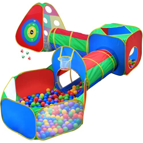 5pc Kids Ball Pit Tents And Tunnels, Toddler Jungle Gym Play