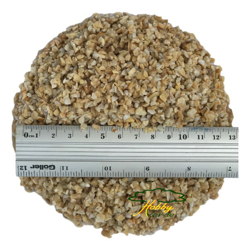 Imagem 3 de 7 de Granitina Ouro Pedrisco Para Aquários E Terrários Nº00 500g