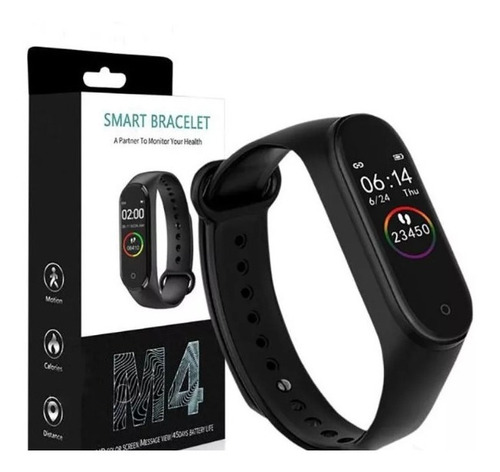 Relógio Inteligente Smartwatch Medidor Cardíaco Calorias M4 Cor da caixa Preto Cor da pulseira Preto Cor do bisel Preto