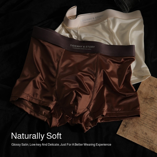 Calzoncillos Bóxer De Moda De Seda Helada Para Hombre
