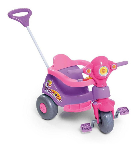 Carrinho Infantil Velocita Com Aro Protetor Lilás Rosa 959