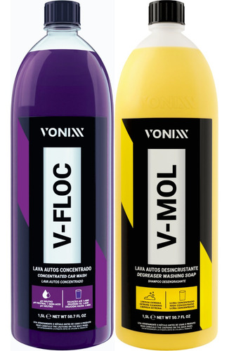 Produto Lava Carro Moto V-mol 1,5l Shampoo V-floc Vonixx 1,5