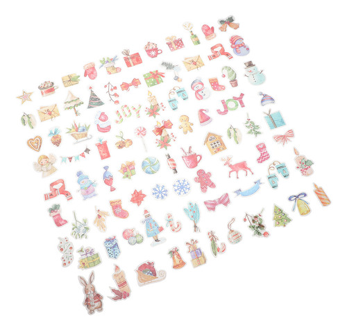 Juego De 4 Pegatinas Para Cuaderno Navideño Con Decoración D