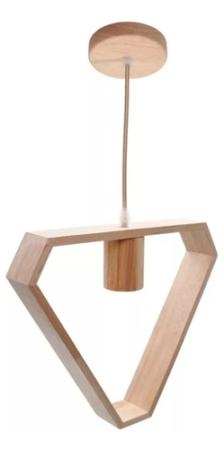 Lampara Retro Colgante Soquete E27 Madera Triangulo