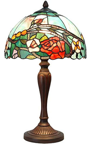 Bieye L10737 Lámpara De Mesa Con Vitrales Estilo Tiffany Con