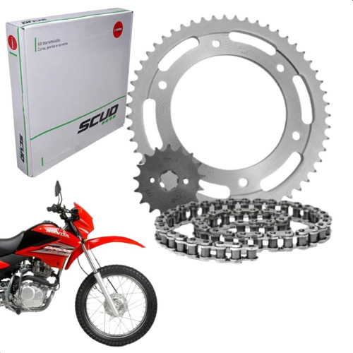 Kit Relação S/retentor Honda Nxr Bros 125cc 2003 A 2005 Scud