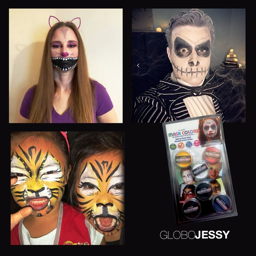 Imagen 7 de 8 de Maquillaje Pintura Cara Set X 6 Unidad Niños Adultos
