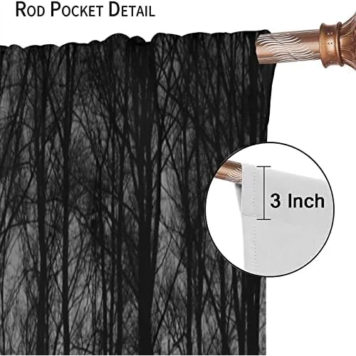 Cortinas Opacas Góticas, Árboles Del Bosque Gótico A Través